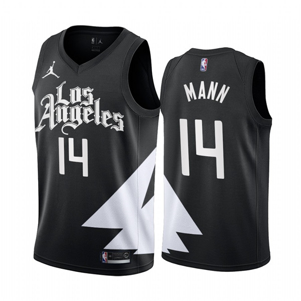 Men's Los Angeles Clippers #14 Terance Mann 2022/23 Black Statement Edition Stitched Jersey