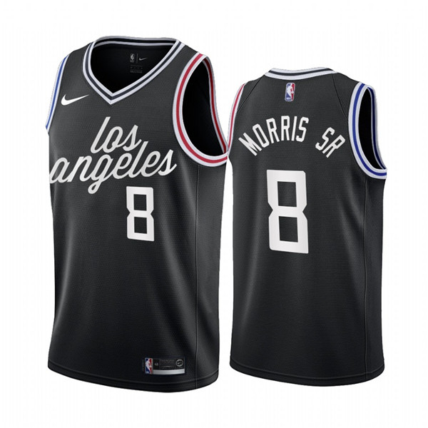Men's Los Angeles Clippers #8 Marcus Morris Sr. 2022/23 Black City Edition Stitched Jersey