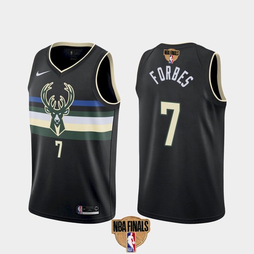 Men's Milwaukee Bucks #7 Bryn Forbes 2021 NBA Finals Black Statement Edition Stitched NBA Jersey
