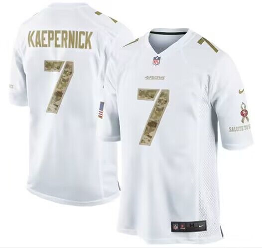 Men's San Francisco 49ers #7 Colin Kaepernick White Salute To Service Limited Football Stitched Jersey