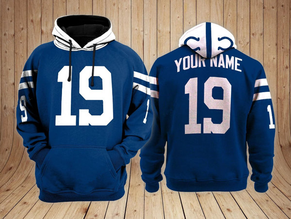 Men's Indianapolis Colts Active Player Blue Performance Pullover Hoodie