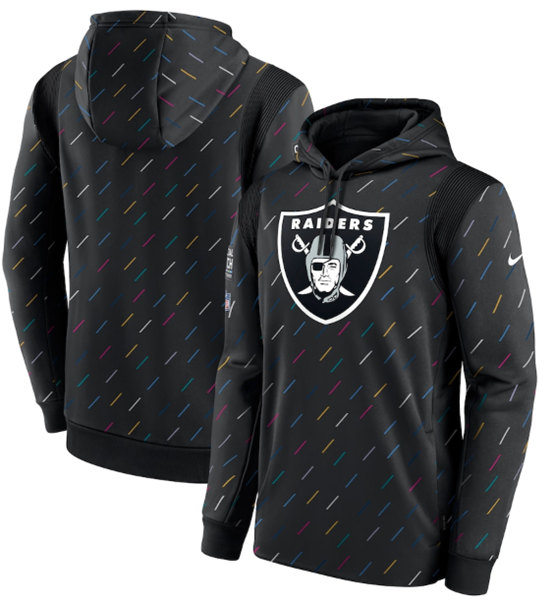 Men's Las Vegas Raiders 2021 Charcoal Crucial Catch Therma Pullover Hoodie