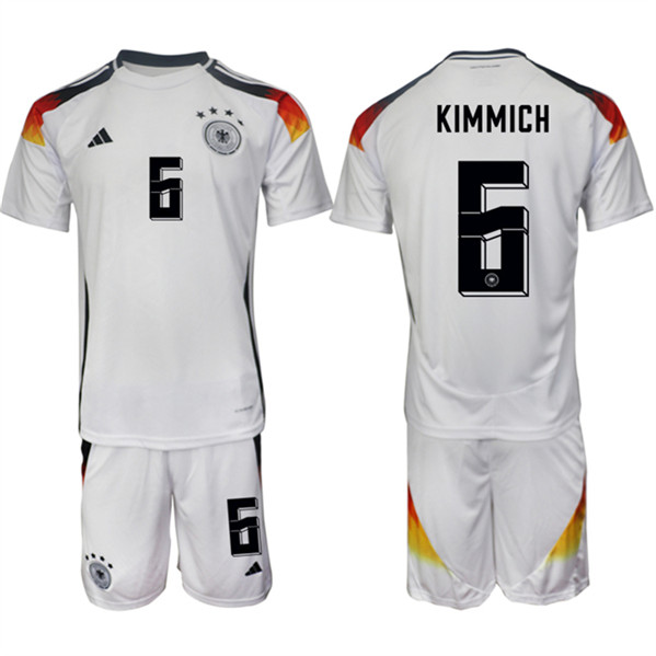 Men's Germany #6 Joshua Kimmich White 2024-25 Home Soccer Jersey Suit