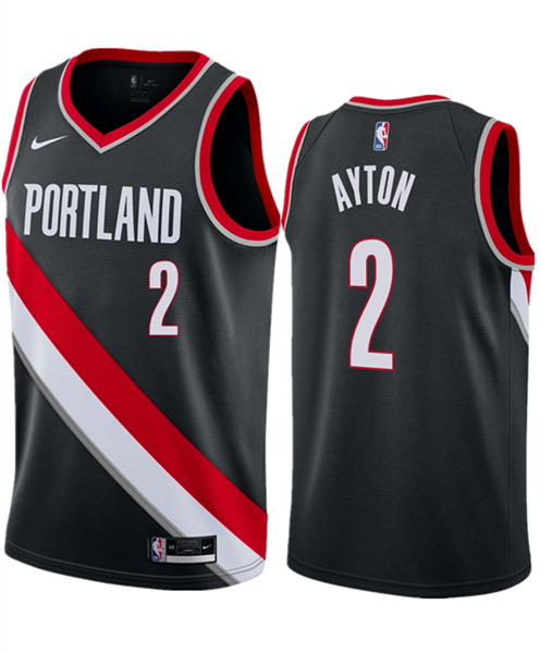 Men's Portland Trail Blazers #2 Deandre Ayton Black 2023 Icon Edition Stitched Basketball Jersey