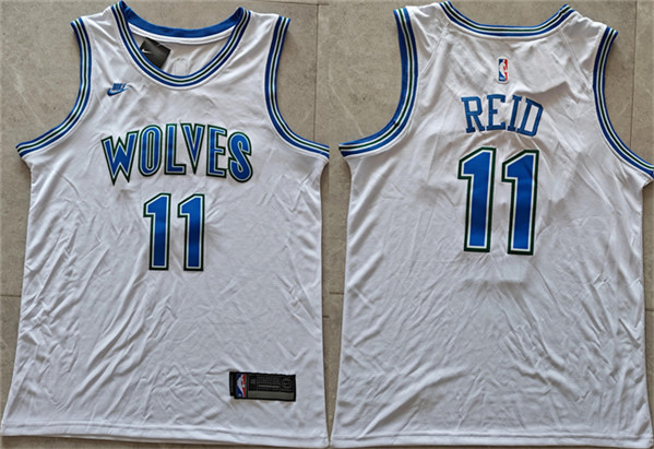 Men's Minnesota Timberwolves #11 Naz Reid White Stitched Jersey