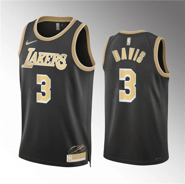 Men's Los Angeles Lakers #3 Anthony Davis Black 2024 Select Series Stitched Basketball Jersey