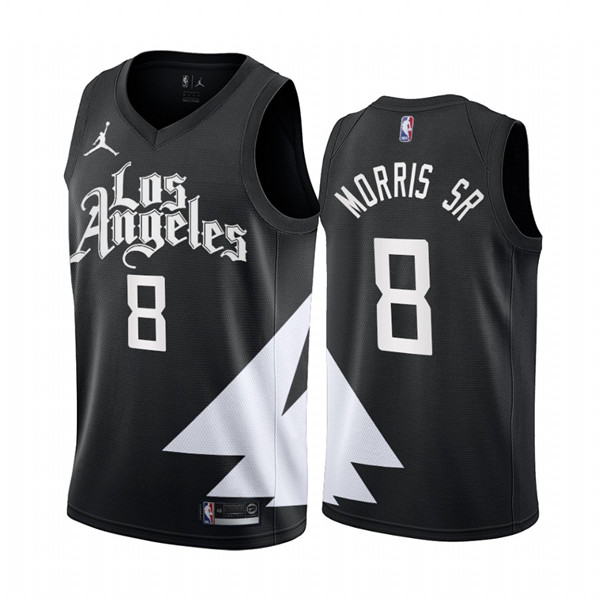Men's Los Angeles Clippers #8 Marcus Morris Sr. 2022/23 Black Statement Edition Stitched Jersey