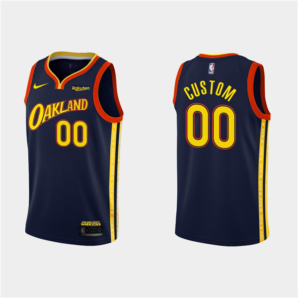 Men's Golden State Warriors Active Player Custom 2020-21 City Edition Navy Stitched NBA Jersey