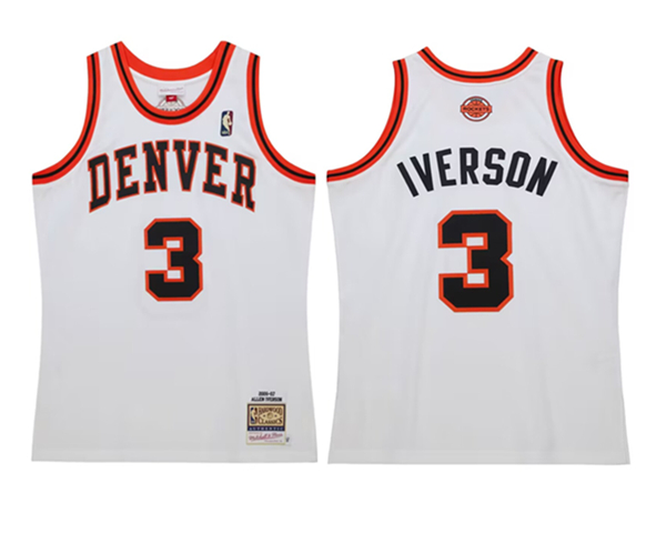 Men's Denver Nuggets Active Player Custom White 2006-07 Stitched Basketball Jersey