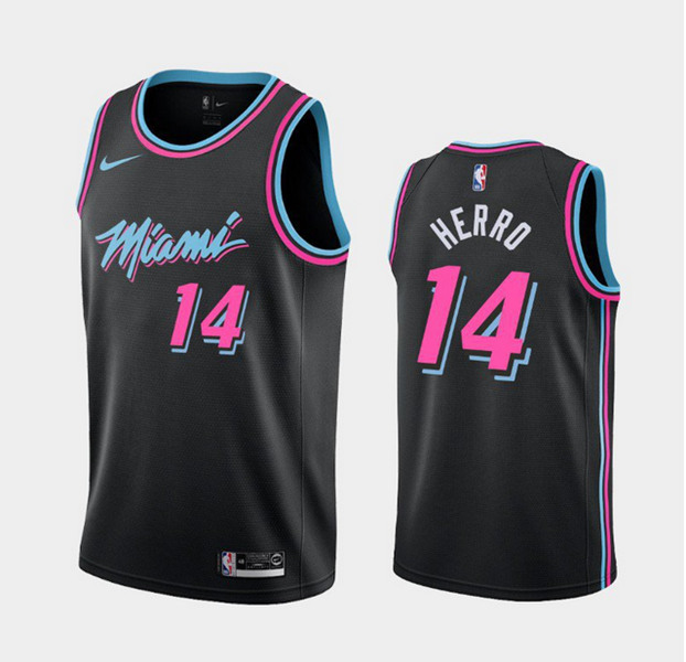 Men's Miami Heat #14 Tyler Herro City Edition Black Stitched NBA Jersey