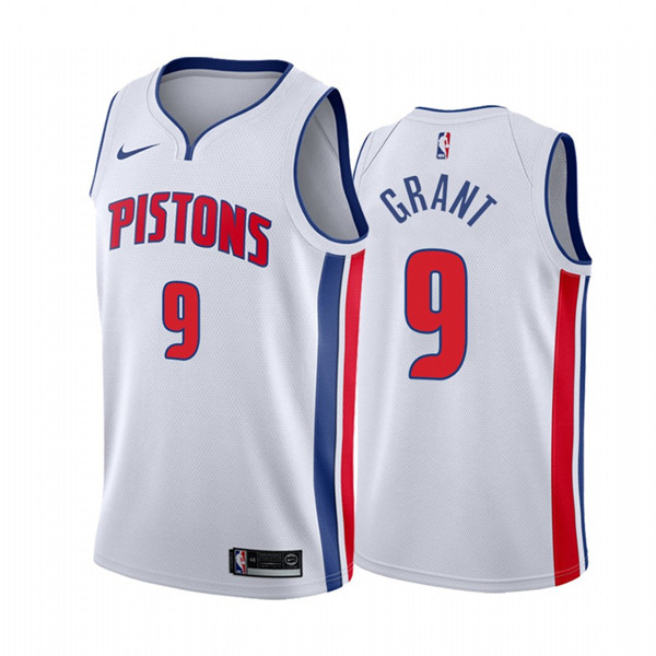 Men's Detroit Pistons #9 Jerami Grant White 2020-21 Stitched NBA Jersey