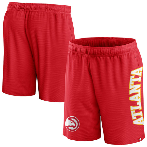 Men's Atlanta Hawks Red Post Up Mesh Shorts(Run Small)