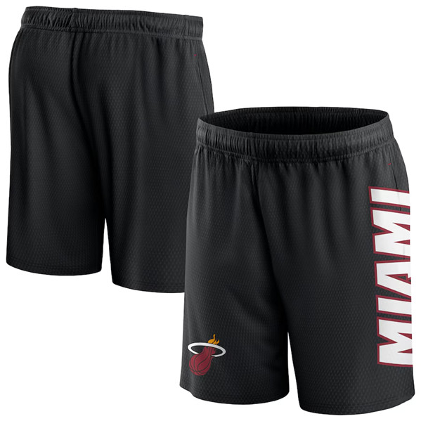 Men's Miami Heat Black Post Up Mesh Shorts(Run Small)