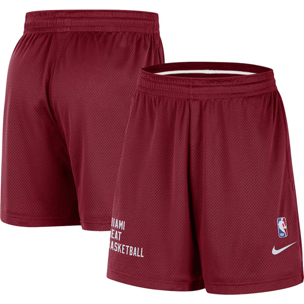 Men's Miami Heat Red Warm Up Performance Practice Shorts(Run Small)