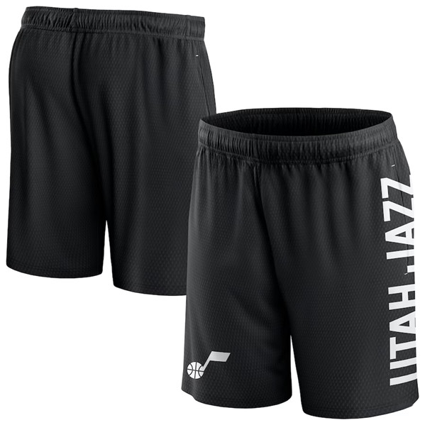 Men's Utah Jazz Black Post Up Mesh Shorts(Run Small)