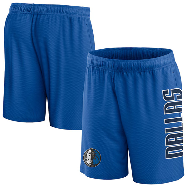 Men's Dallas Mavericks Blue Post Up Mesh Shorts(Run Small)