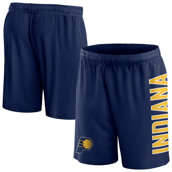Men's Indiana Pacers Navy Post Up Mesh Shorts(Run Small)