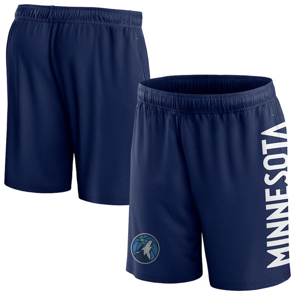 Men's Minnesota Timberwolves Navy Post Up Mesh Shorts(Run Small)