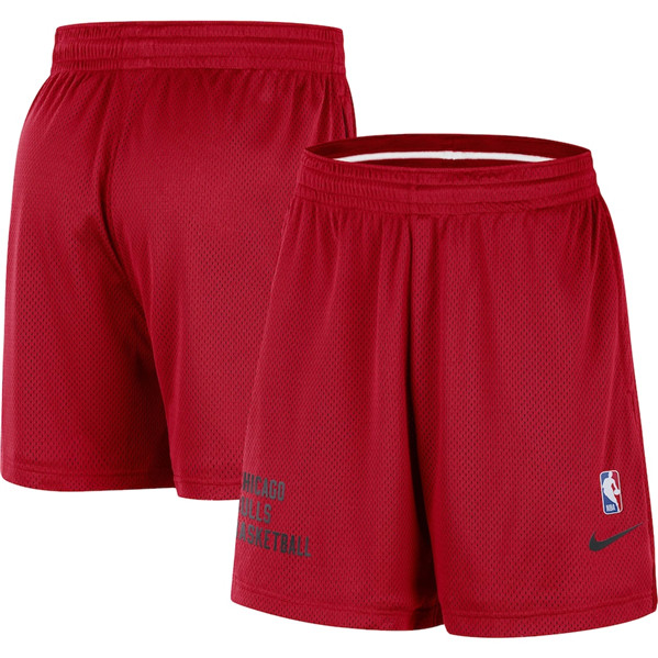 Men's Chicago Bulls Red Warm Up Performance Practice Shorts(Run Small)