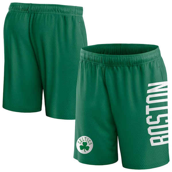 Men's Boston Celtics Green Post Up Mesh Shorts(Run Small)