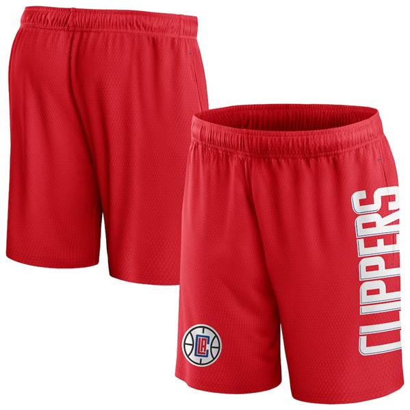 Men's Los Angeles Clippers Red Post Up Mesh Shorts(Run Small)