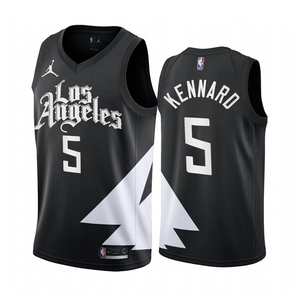 Men's Los Angeles Clippers #5 Luke Kennard 2022/23 Black Statement Edition Stitched Jersey