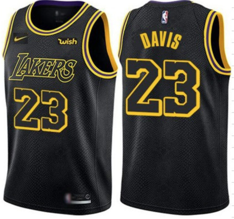 Men's Los Angeles Lakers #23 Anthony Davis Black Stitched NBA Jersey