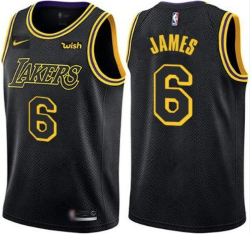 Men's Nike Los Angeles Lakers #6 LeBron James Black Stitched NBA Jersey