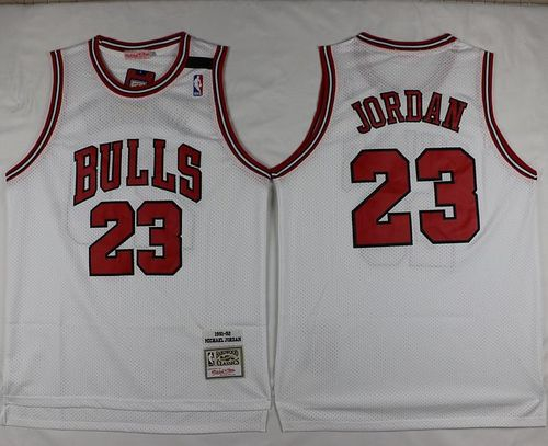 Men's Chicago Bulls Active Player Custom White Mitchell and Ness Throwback Stitched Basketball Jersey