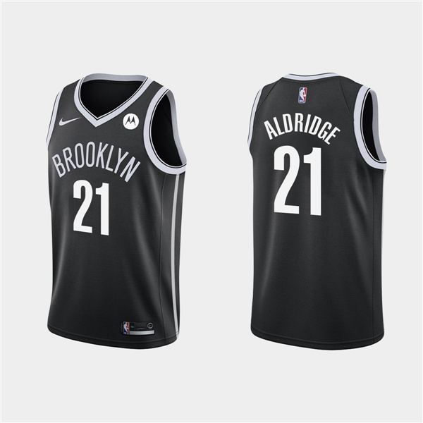 Men's Brooklyn Nets #21 LaMarcus Aldridge Black NBA Stitched Jersey