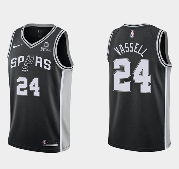 Men's San Antonio Spurs #24 Devin Vassell Black Icon Edition Stitched Basketball Jersey