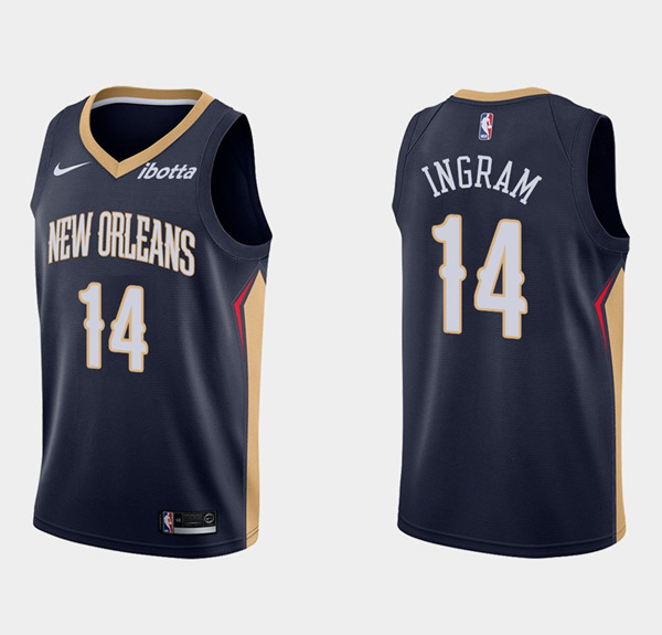 Men's New Orleans Pelicans #14 Brandon Ingram Navy Stitched NBA Jersey