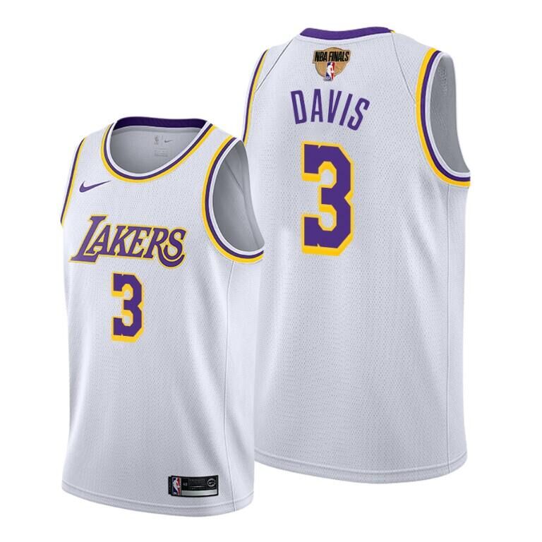 Men's Los Angeles Lakers #3 Anthony Davis 2020 White Finals Stitched NBA Jersey