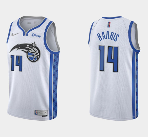 Men's Orlando Magic #14 Gary Harris White Stitched NBA Jersey