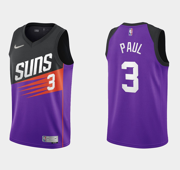 Men's Phoenix Suns #3 Chris Paul Earned Edition Stitched NBA Jersey