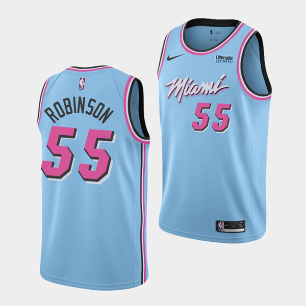 Men's Miami Heat #55 Duncan Robinson Blue Stitched NBA Jersey