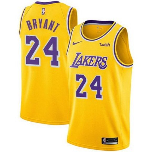 Men's Los Angeles Lakers #24 Kobe Bryant Yellow Stitched NBA Jersey