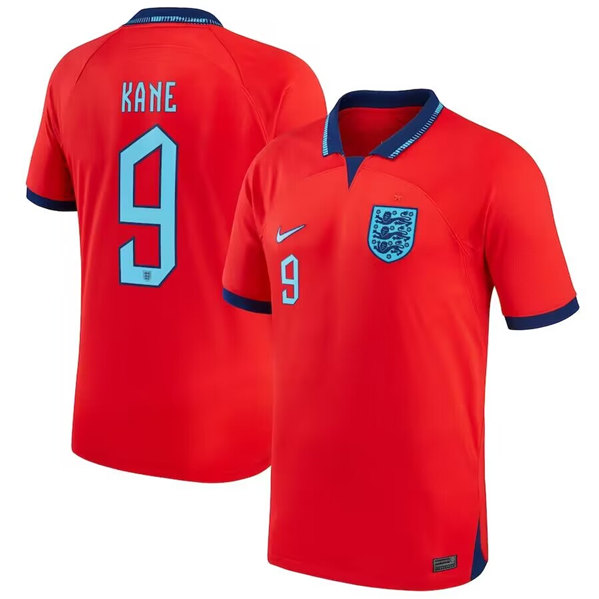 Men's England #9 Kane Red 2022 Shirt