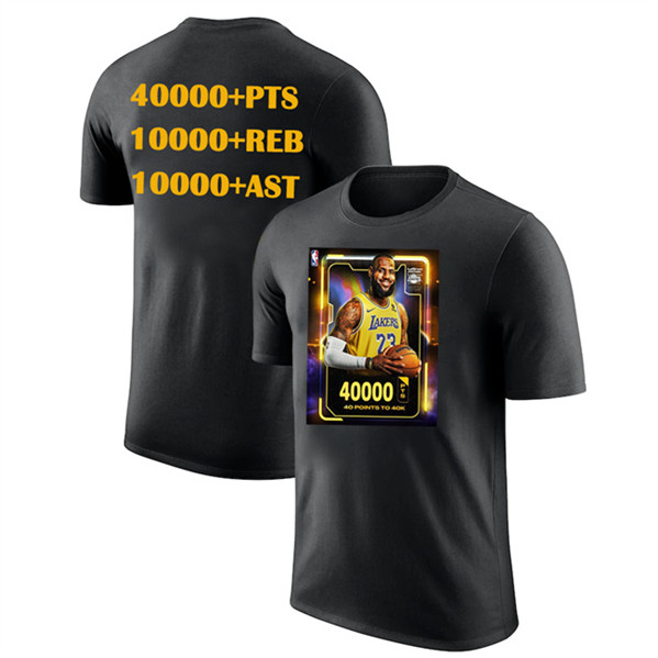Men's Los Angeles Lakers #23 LeBron James Black T-Shirt
