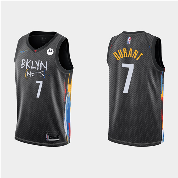 Men's Brooklyn Nets #7 Kevin Durant 2020 Black City Edition Stitched NBA Jersey