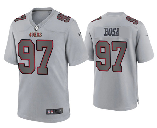 Men's San Francisco 49ers #97 Nick Bosa Gray Atmosphere Fashion Stitched Game Jersey