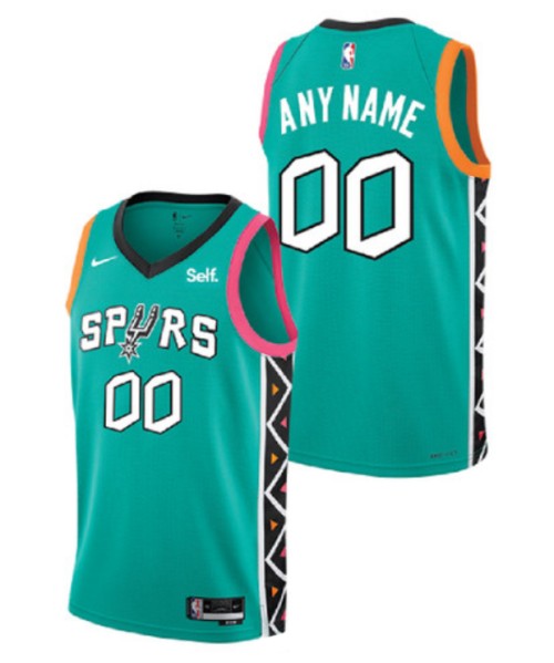 Men' SA Spurs Active Custom Teal 2022 City Edition Swingman Stitched Jersey