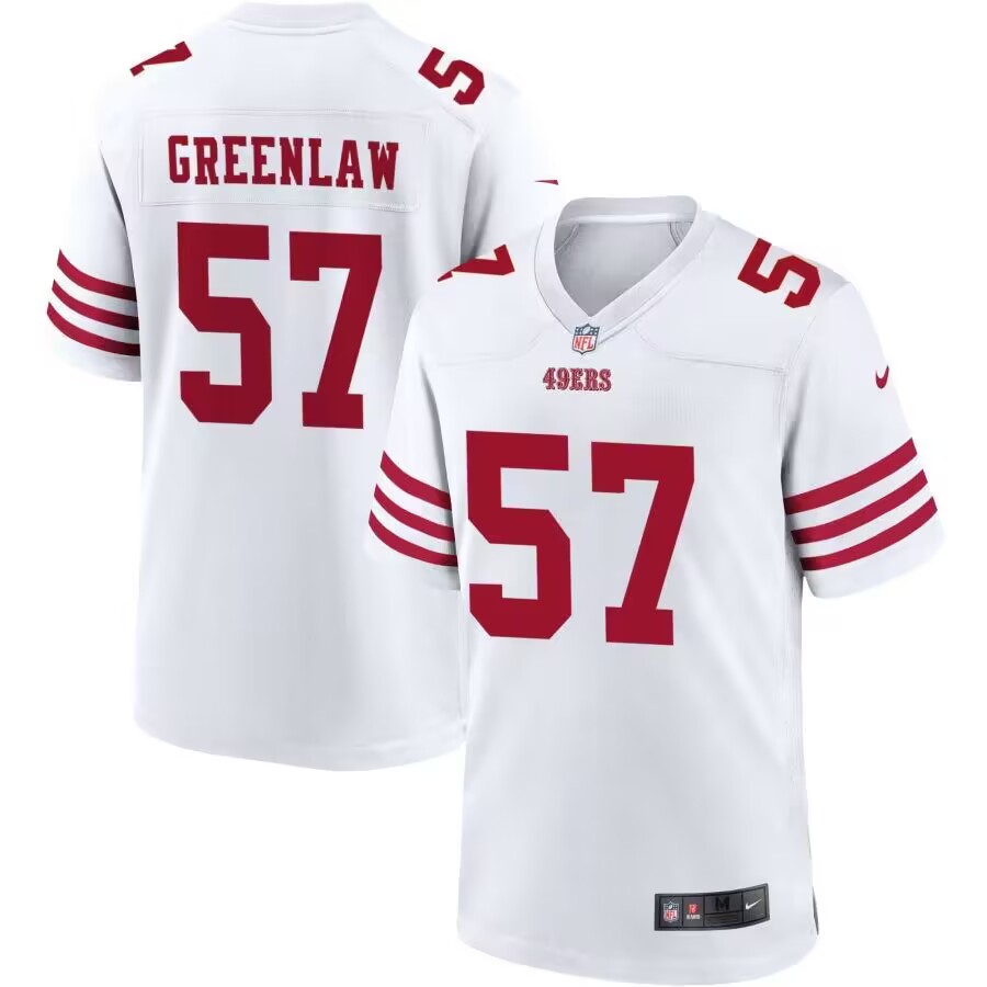 Men's San Francisco 49ers #57 Dre Greenlaw White Football Stitched Game Jersey