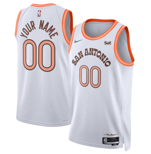 Men's San Antonio Spurs ActiVE Player Custom White 2023/24 City Edition Stitched Basketball Jersey