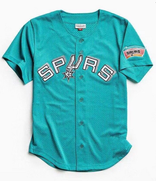 Men's San Antonio Spurs Teal Cool Base Stitched Baseball Jersey