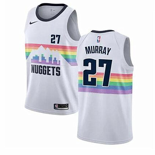 Men's Denver Nuggets White #27 Jamal Murray Icon Edition Stitched NBA Jersey