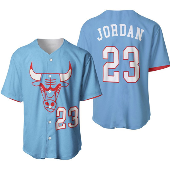 Men's Chicago Bulls #23 Michael Jordan Blue 2020 City Edition Stitched Baseball Jersey