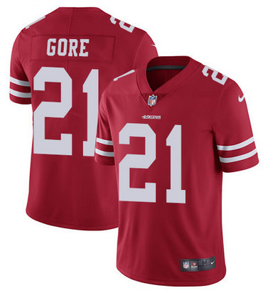 Men's San Francisco 49ers #21 Frank Gore Red Vapor Untouchable Limited Stitched Jersey