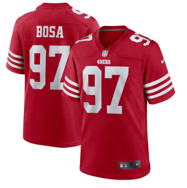 Men's San Francisco 49ers #97 Nick Bosa 2022 New Scarlet Stitched Game Jersey