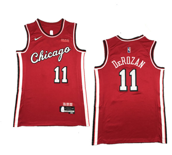 Men's Chicago Bulls #11 DeMar DeRozan 75th Anniversary Red Edition Swingman Stitched Basketball Jersey